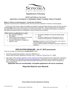 MS FNP Nursing Application – FALL 2015