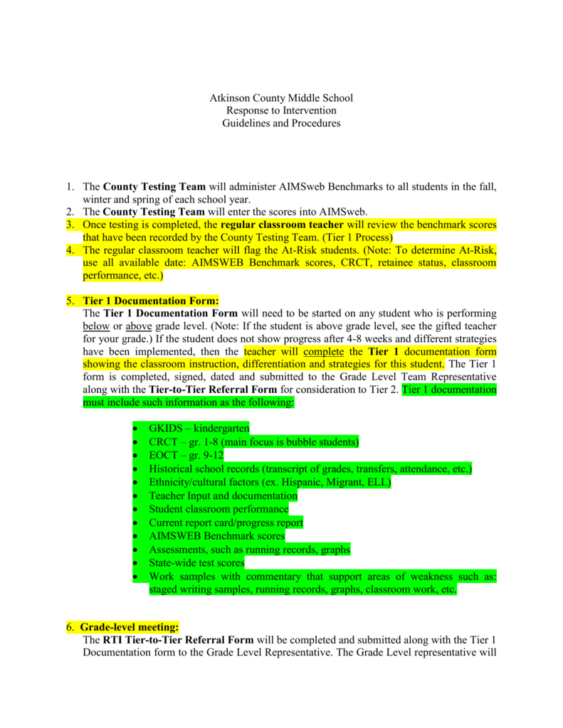 Rti Process Atkinson County Schools