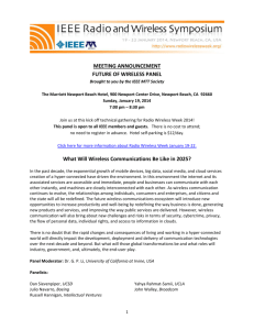 Meeting Announcement – RWW2014 Future of Wireless Panel