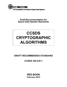 CCSDS Cryptographic Algorithms - The CCSDS Collaborative Work