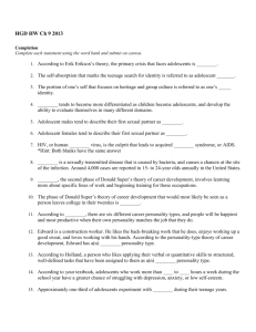 HGD Homework (Reading Quiz) Ch 9