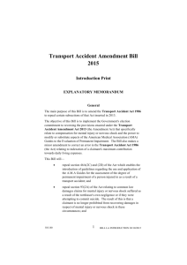 Transport Accident Amendment Bill 2015