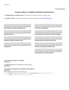Program, Emphasis, or Minor Deletion Proposal Form