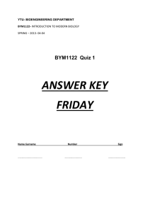 BYM1122 Quiz 1 ANSWER KEY FRIDAY