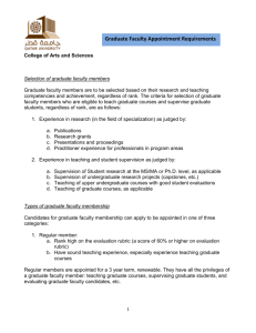 Graduate Faculty Appointment Requirements Guidelines