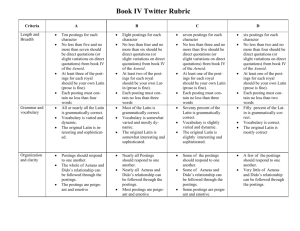 Book IV twitter rubric