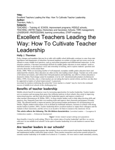 What is the status of teacher leadership?