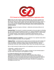 FTLF Grants for Photography Submission Application 2014