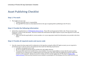 University of Florida iOS App Submission Checklist
