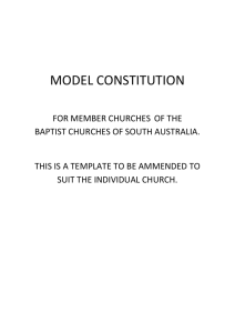 Model Constitution - Baptist Churches SA