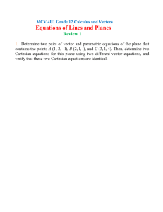 MCV4U1 Equations of Lines and Planes Review 1