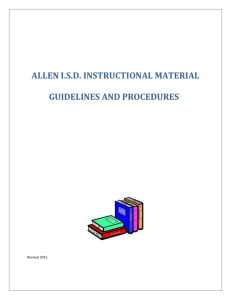 Textbook Procedures & Guidelines - Allen Independent School District