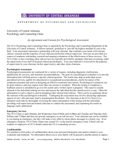 PCTC Agreement and Consent for Psychological Assessment
