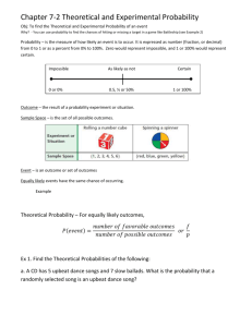 Chapter 7-2 Theoretical and Experimental Probabiliyy