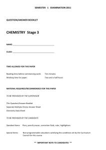 Chem Sem 1 Answers 2011