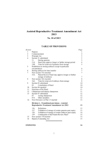 Assisted Reproductive Treatment Amendment Act 2013