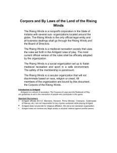 Rising Winds Bylaws - The Kingdom of the Rising Winds