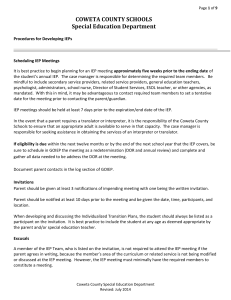 Developing the IEP Procedures