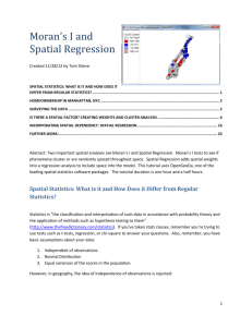 Moran`s I and Spatial Regression