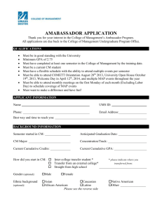 ambassador application - University of Massachusetts Boston