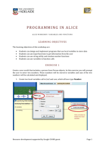 Variables and Functions