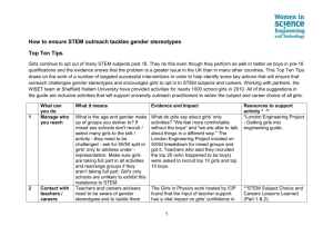 How to ensure STEM outreach tackles gender stereotypes