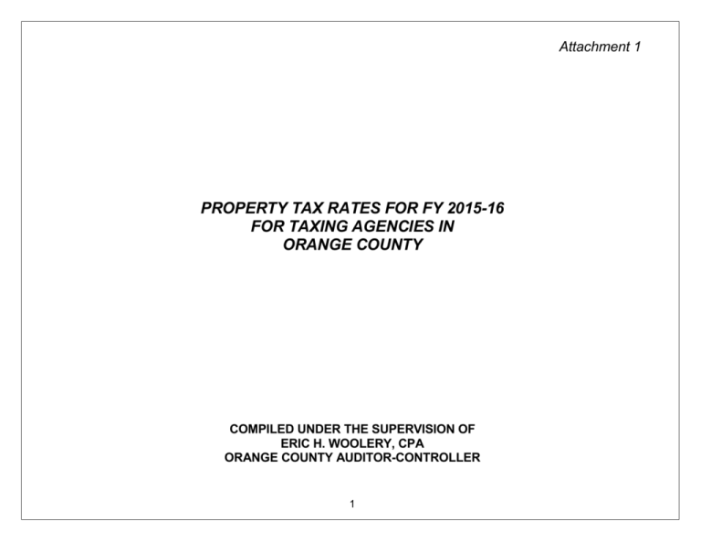 Property Tax Rates for FY 201516