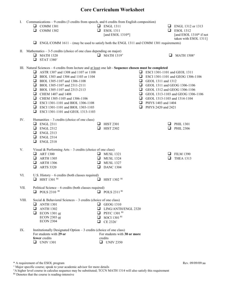 core-curriculum