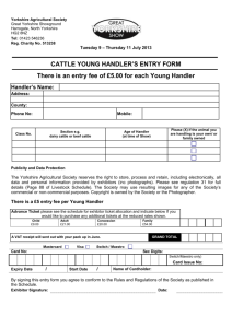 CATTLE YOUNG HANDLER`S ENTRY FORM There is an entry fee