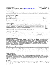 Family Living 621 Course Outline 2014 Instructor: Ms. MacGregor