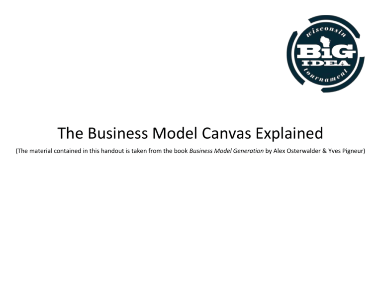 Click Here For The Business Canvas Explained Handout