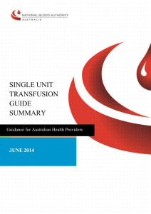 Single Unit Transfusion Guide Summary June 2014