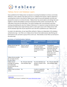 Tableau Server and Database Logins