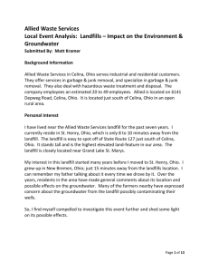 Allied Waste Services Local Event Analysis: Landfills