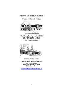 Practice Information Leaflet - Menston and Guiseley Practice