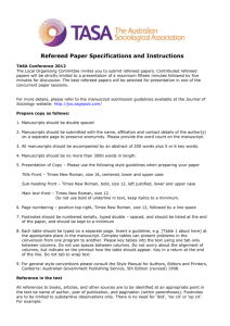 Refereed Paper Specifications & Instructions