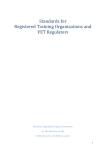 Appendix A: Draft Standards for Registered Training Organisations
