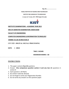 Questions Main and Sup Exam DSP 2013 - UR-CST