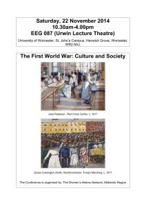 The First World War: Culture and Society