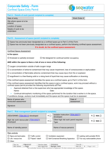 Confined Space Entry Permit Form (FRM-00107)