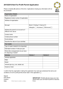 2015 Application WLWA charity permit form NFPP03