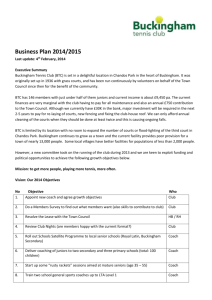 Business Plan 2014/2015 - Buckingham Tennis Club