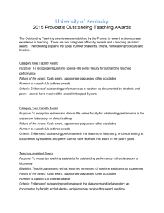 2015 Provost Outstanding Teaching Award