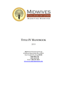 Title IV Handbook - Midwives College of Utah