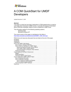 A COM QuickStart for UMDF Developers