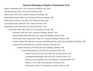 Chemical Genealogy of Stephen Chamberland
