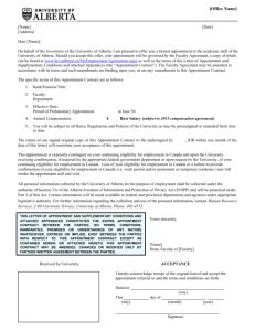 Academic Staff Appointment Letter - Faculty
