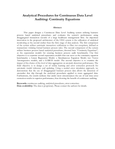 Continuity Equations. - Rutgers Accounting Web