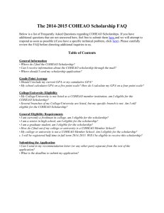 The 2014-2015 COHEAO Scholarship FAQ