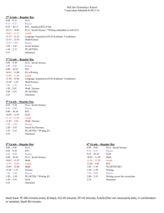 McCabe Elementary School Curriculum Schedule 2015